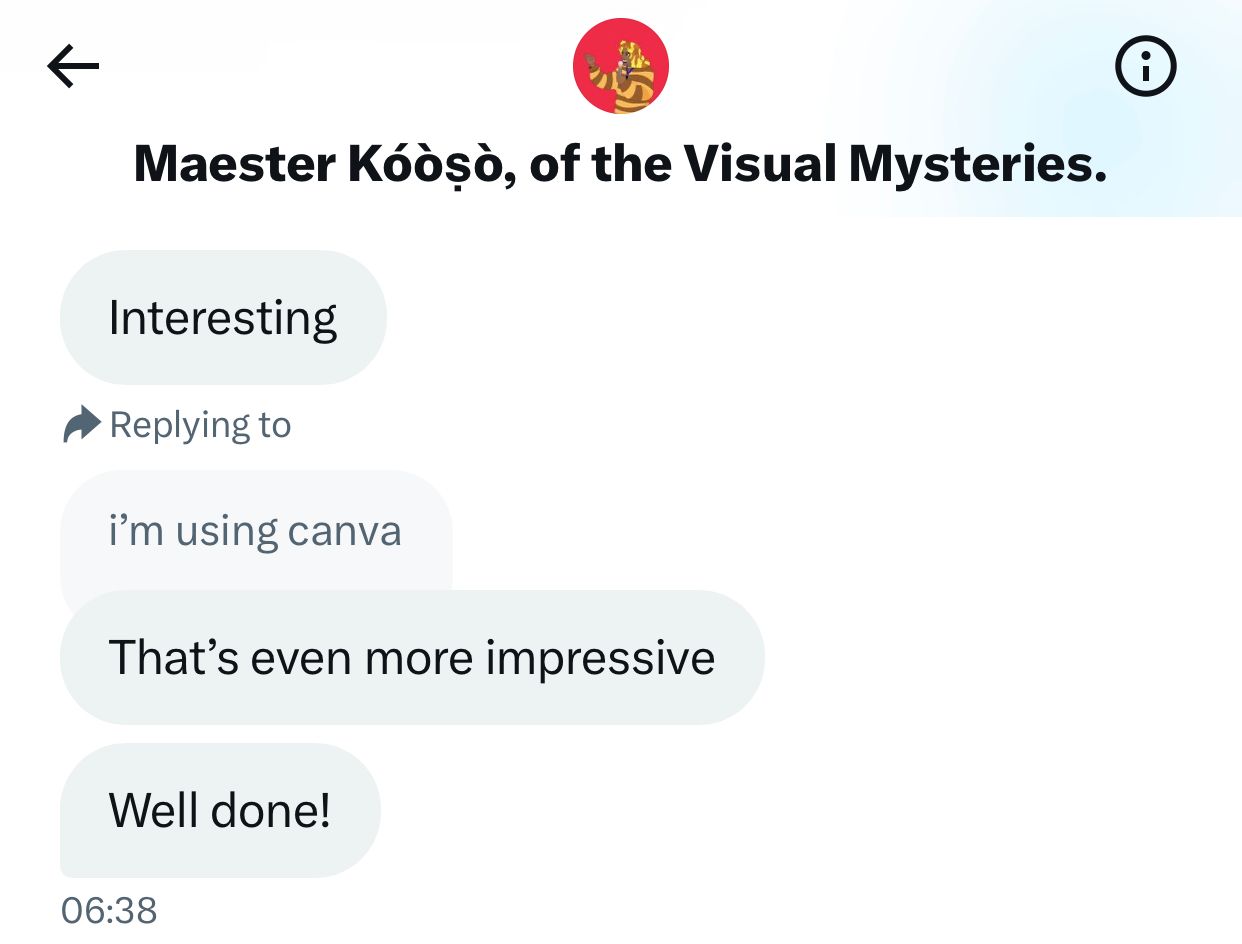 DM praising the design work